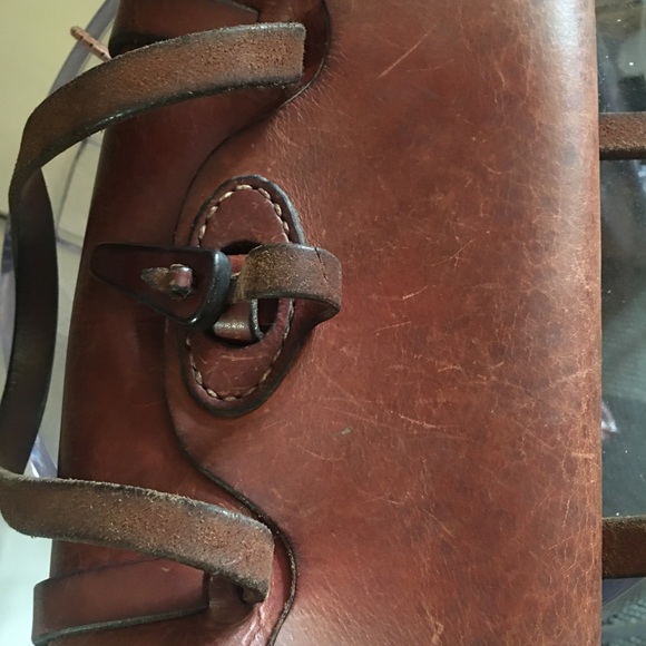 Genuine leather handmade mini bag. Vintage - Picture 7 of 10